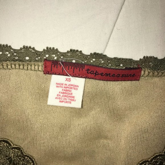 Olive Lace Short Sleeve Blouse XS - Picture 2 of 5